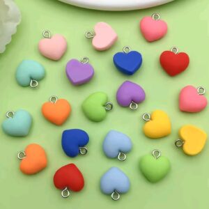 20pcs Colorful Hearts Design Charms